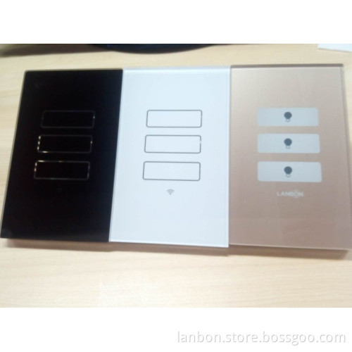 2016 Latest WIFI Smart Home Automation AC Switch 1/2/3 Gang Light Switch Crystal Glass Panel without Host Server